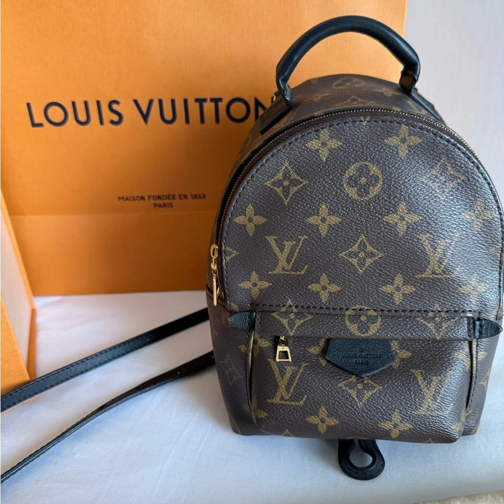 Authentic Louis Vuitton Palm Springs mini backpack purse with box & dust bag - Picture 2 of 16